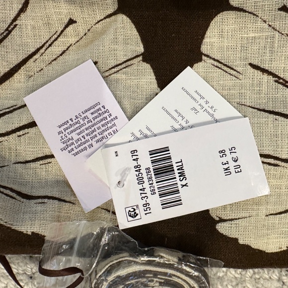 NWT Abercrombie & Fitch Scarlett Strapless Linen-Blend Skort Size XS Brown Shell - Picture 2 of 5